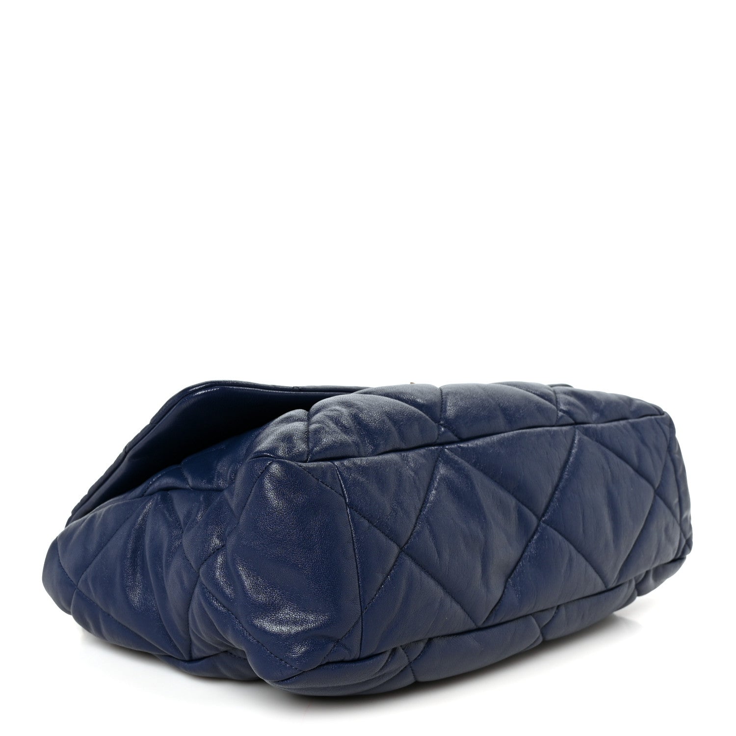 Goatskin Quilted Maxi Chanel 19 Flap Navy Blue