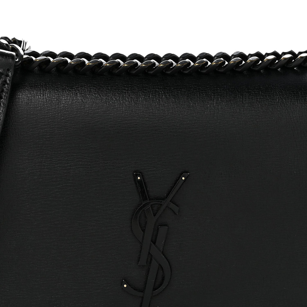 Calfskin Medium Monogram Sunset Satchel Black