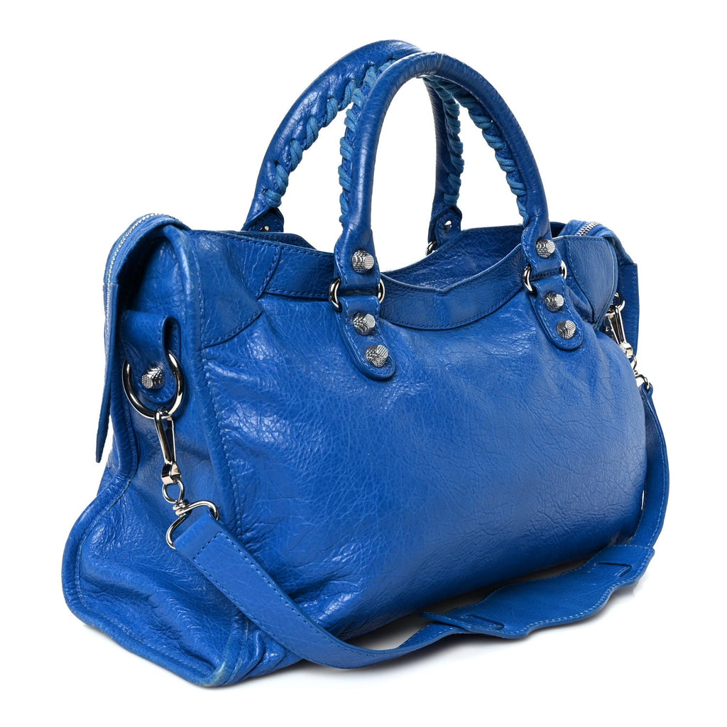 Agneau Giant 12 Silver Hardware City Bleu Lazuli