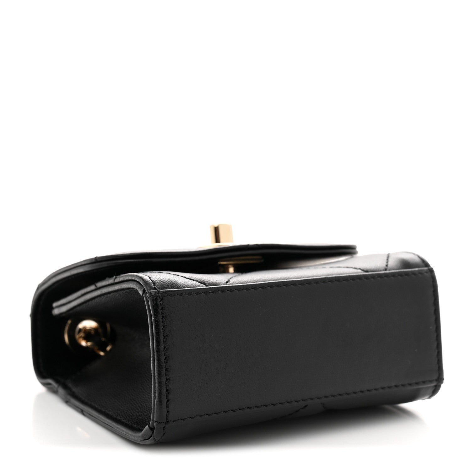 Lambskin Quilted Mini Trendy CC Chain Wallet Black