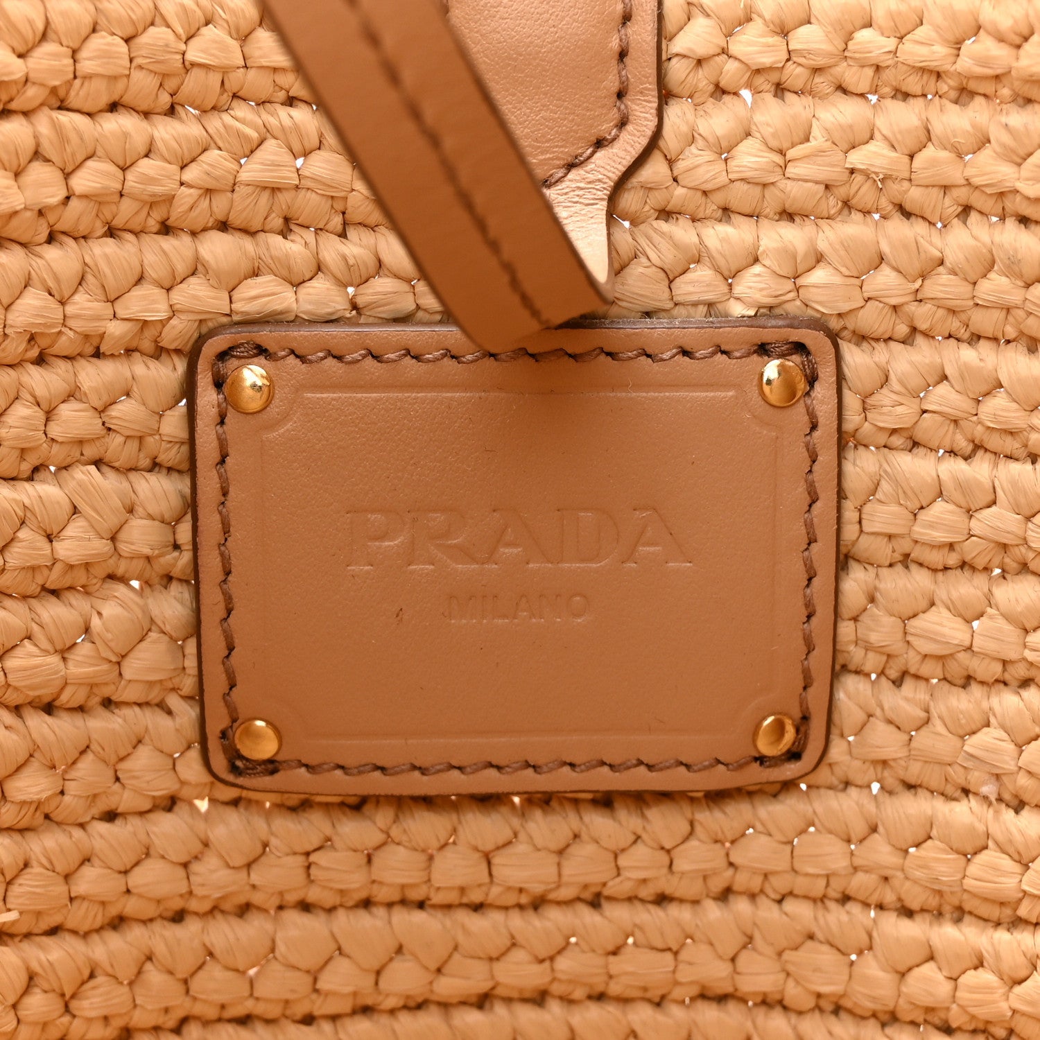 Yarn Raffia Effect Crochet Embroidered Logo Hobo Naturale