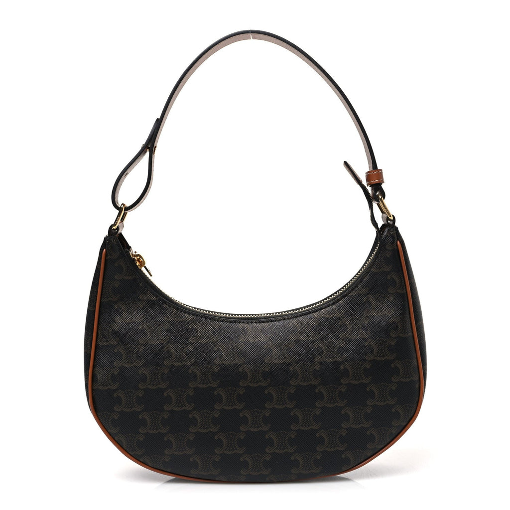 Triomphe Canvas Calfskin Ava Shoulder Bag Tan