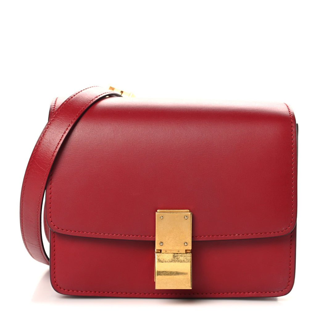 Box Calfskin Small Classic Box Flap Bag Red