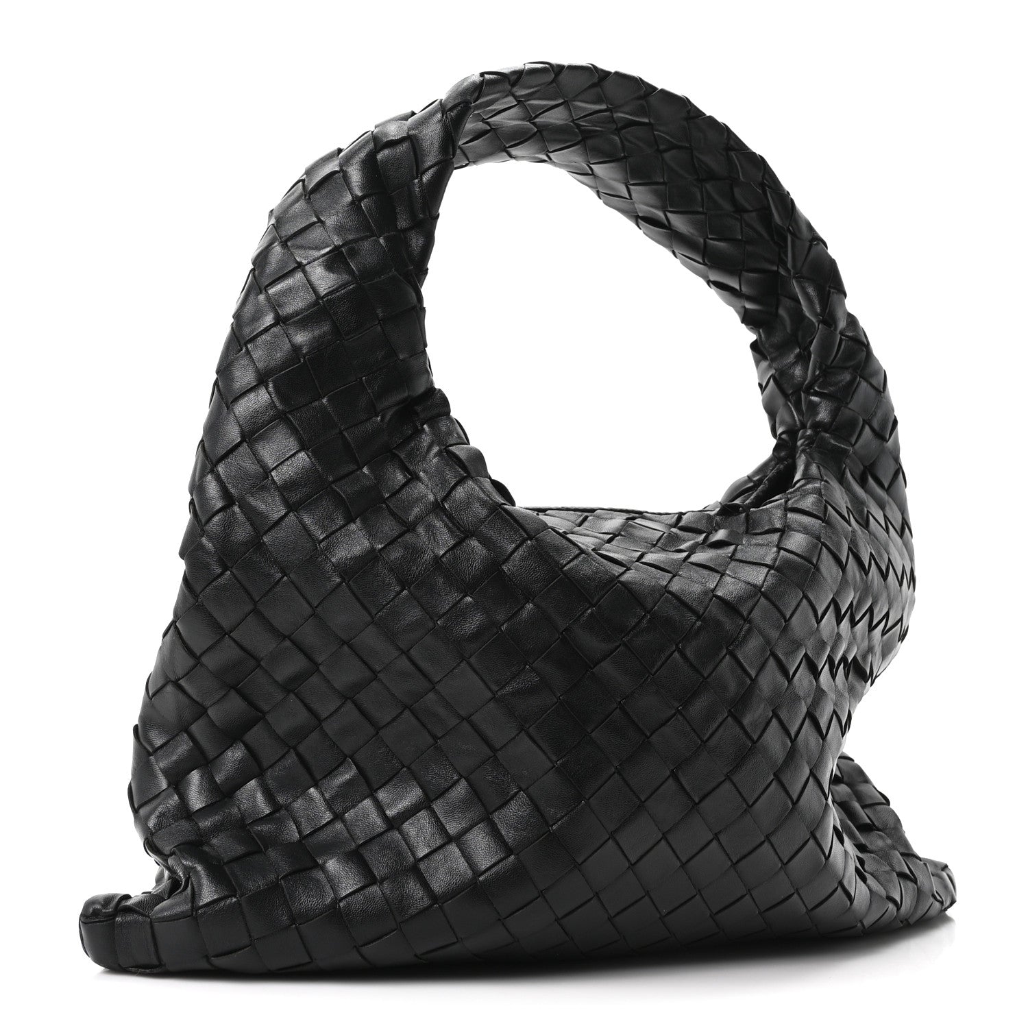 Calfskin Intrecciato Small Hop Black