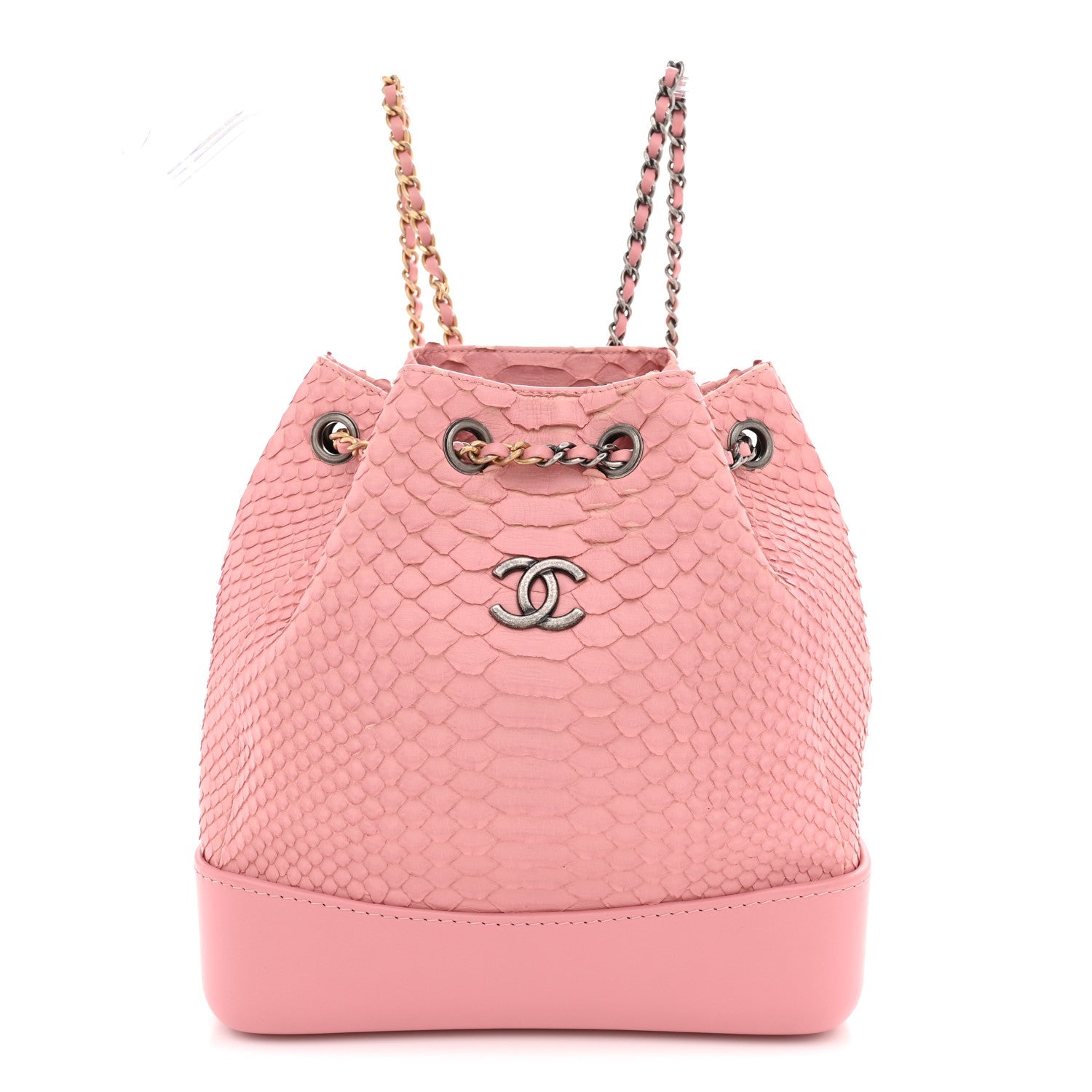 Snakeskin Small Gabrielle Backpack Light Pink