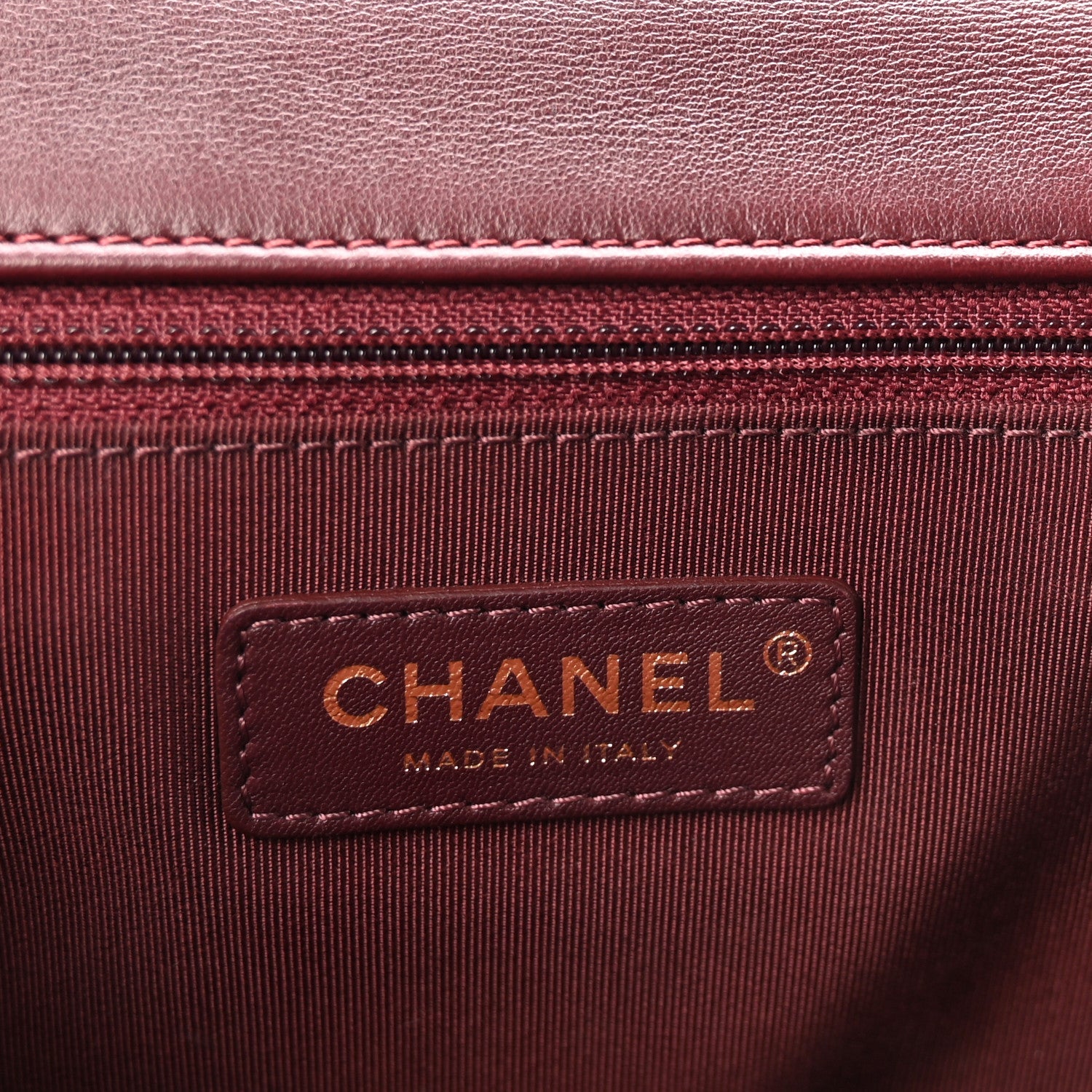 Glazed Calfskin Quilted Large Gold Bar Top Handle Flap Burgundy