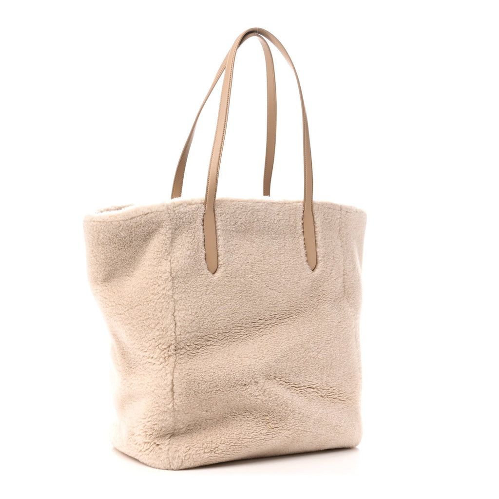 Cashfur Calfskin Large Sesia Tote Ancient Paper