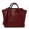 Smooth Calfskin Nano Luggage Burgundy