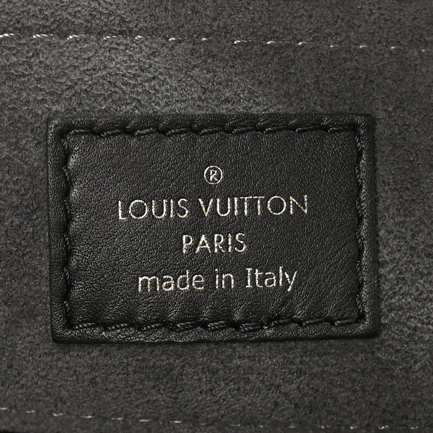 Calfskin Nanogram Embossed Clutch Black