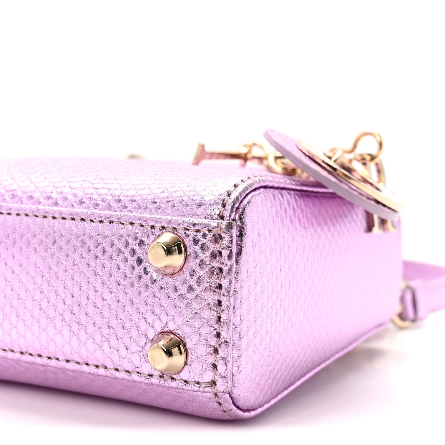 Metallic Karung Micro Lady Dior Light Purple