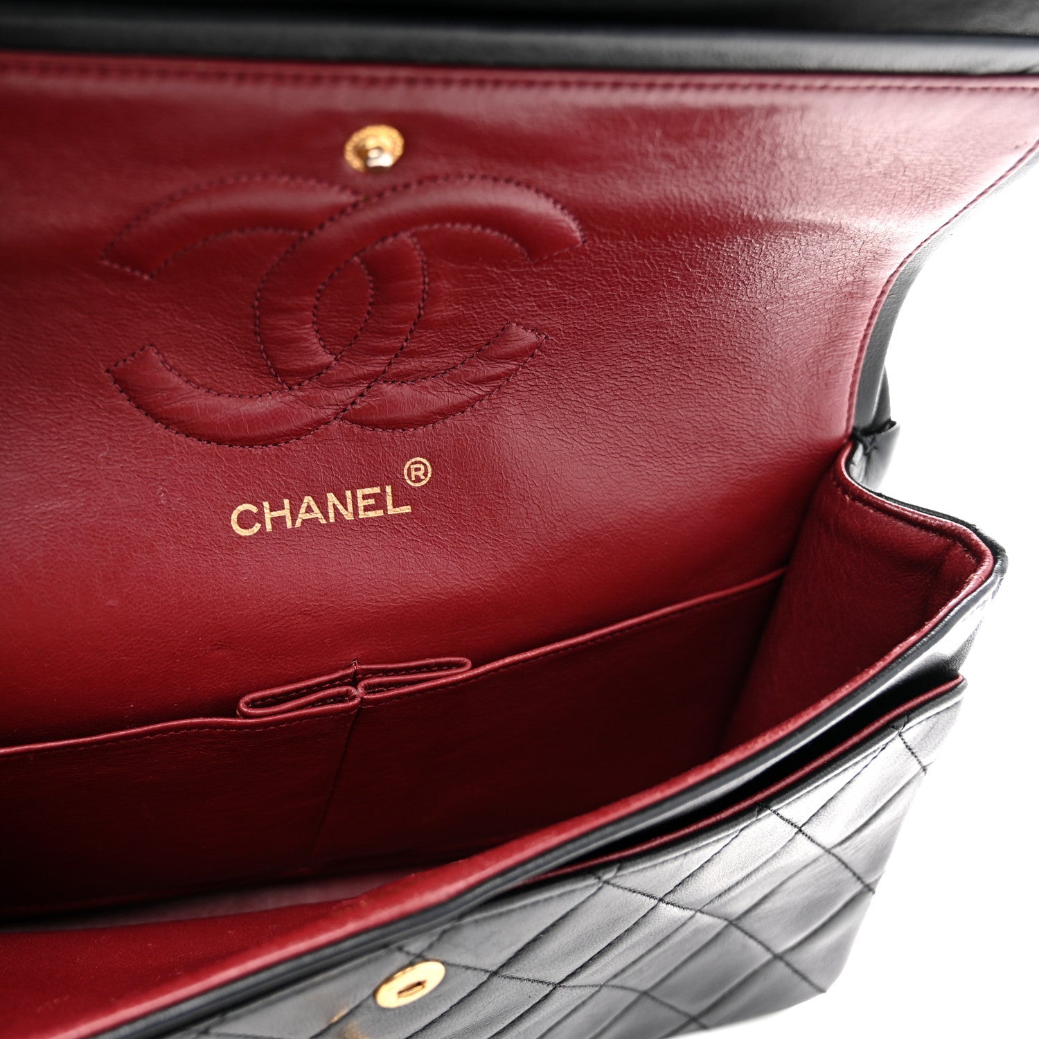 Lambskin Quilted Small Double Flap Black