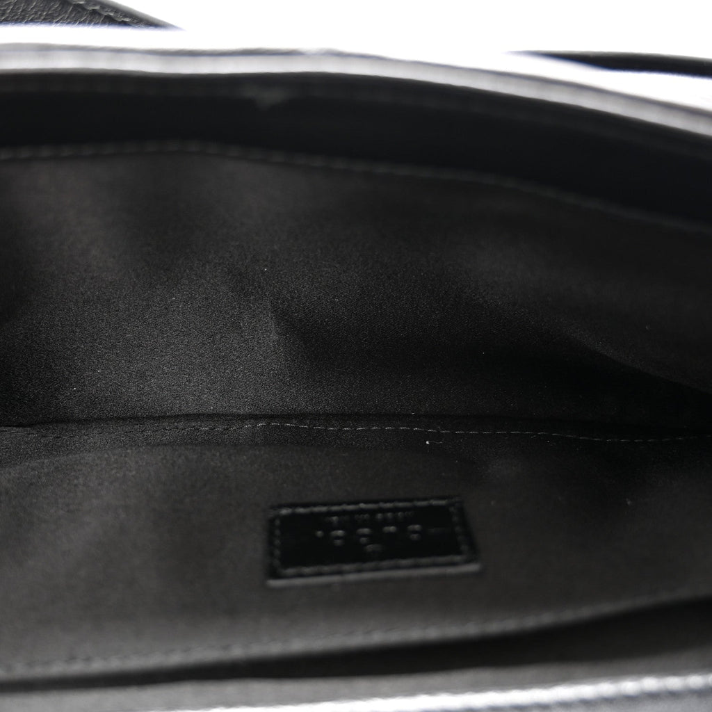 Nappa Vertical Matelasse Medium Maxi Horsebit Chain Shoulder Bag Black