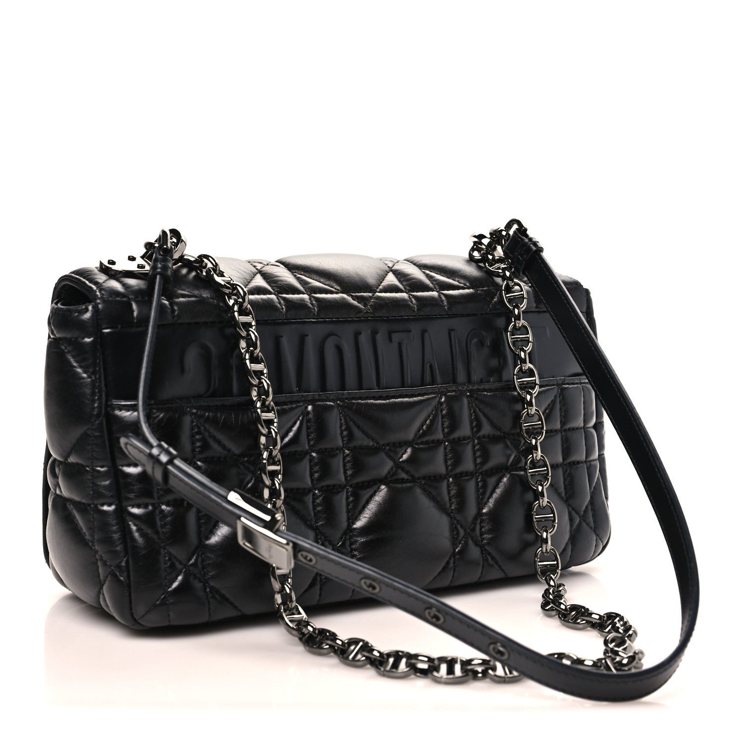 Calfskin Macrocannage Medium Caro Bag Black