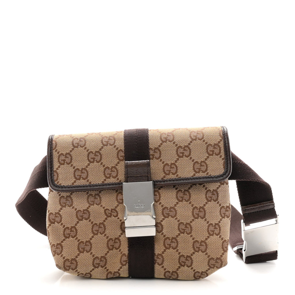 Monogram Waist Pouch Bag Dark Brown