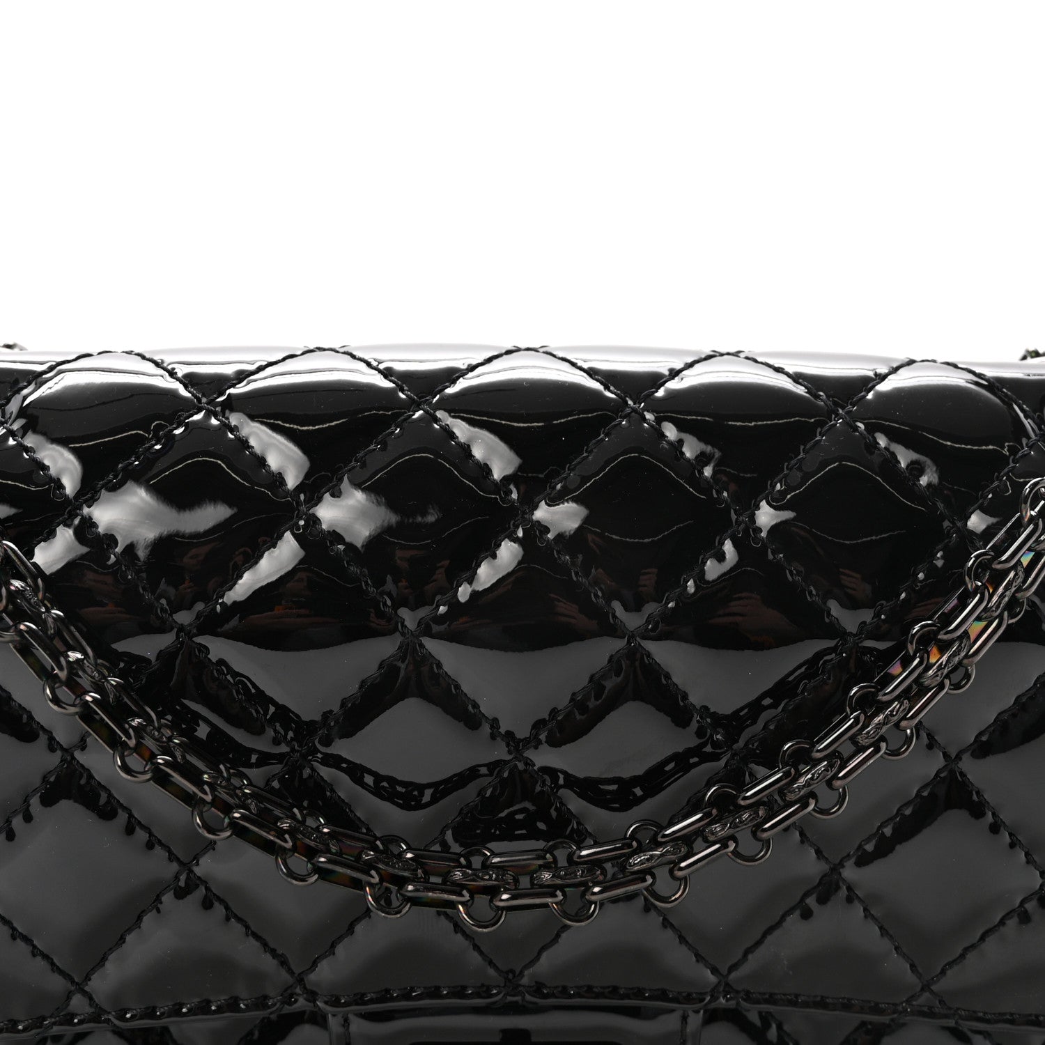 Patent Calfskin Quilted 2.55 Reissue 225 Flap So Black