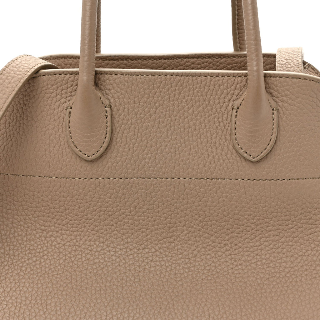 Grained Calfskin Soft Margaux 10 Bag Dark Taupe