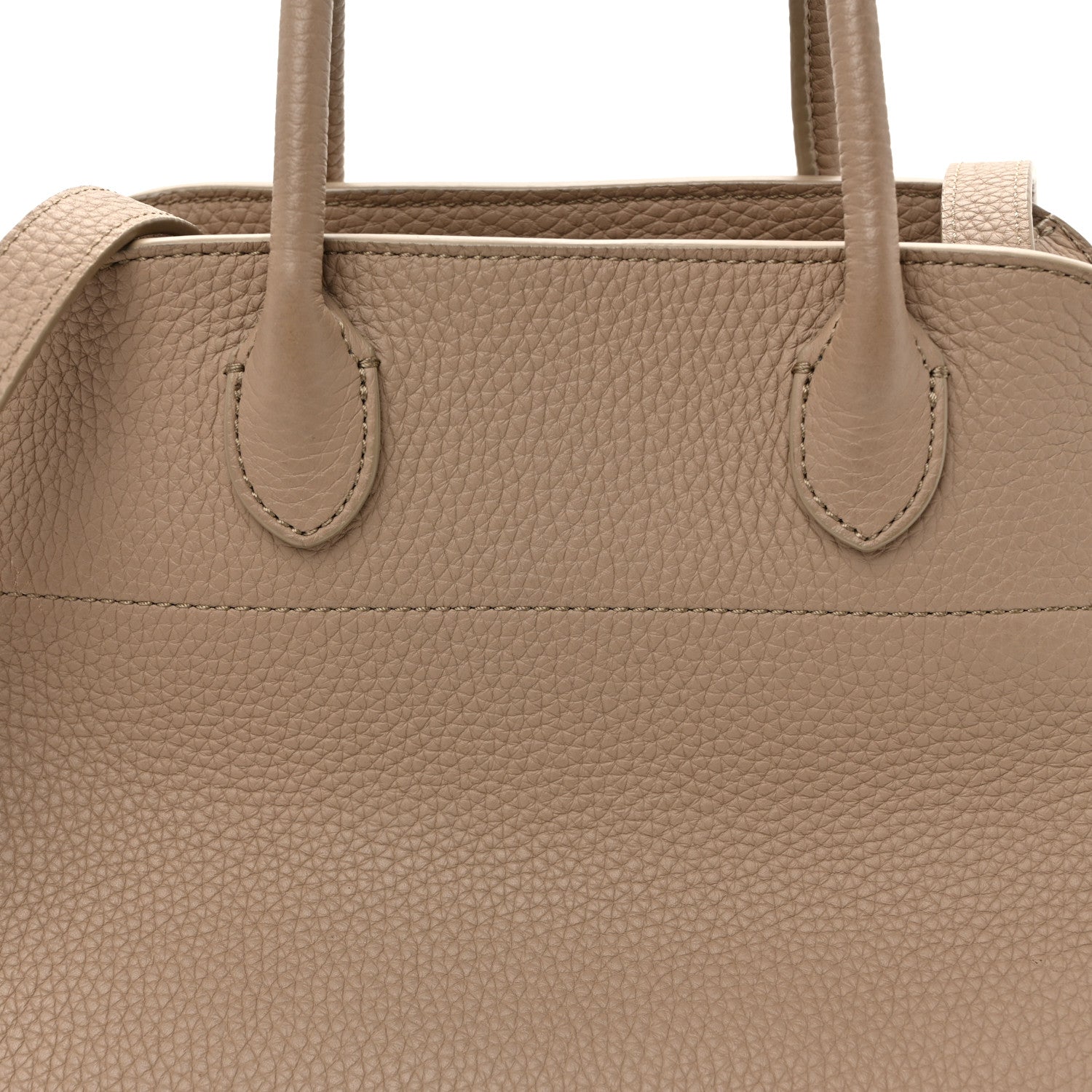 Grained Calfskin Soft Margaux 10 Bag Dark Taupe