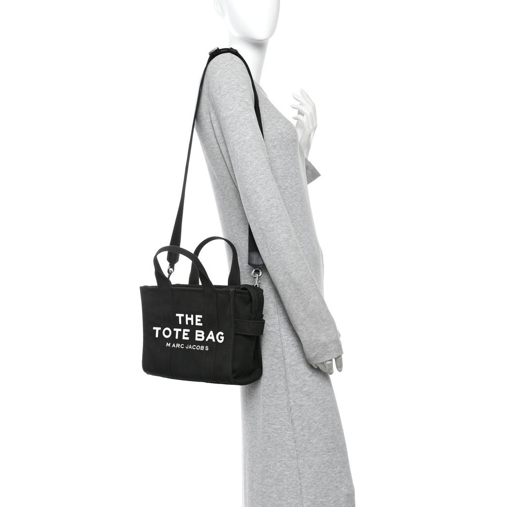 Cotton Canvas Small The Traveler Tote Bag Black