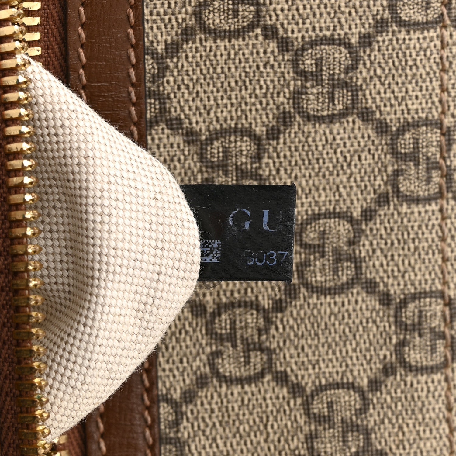 GG Supreme Monogram Azalea Calfskin Retro Interlocking G Flat Messenger Bag Beige Ebony Brown Sugar