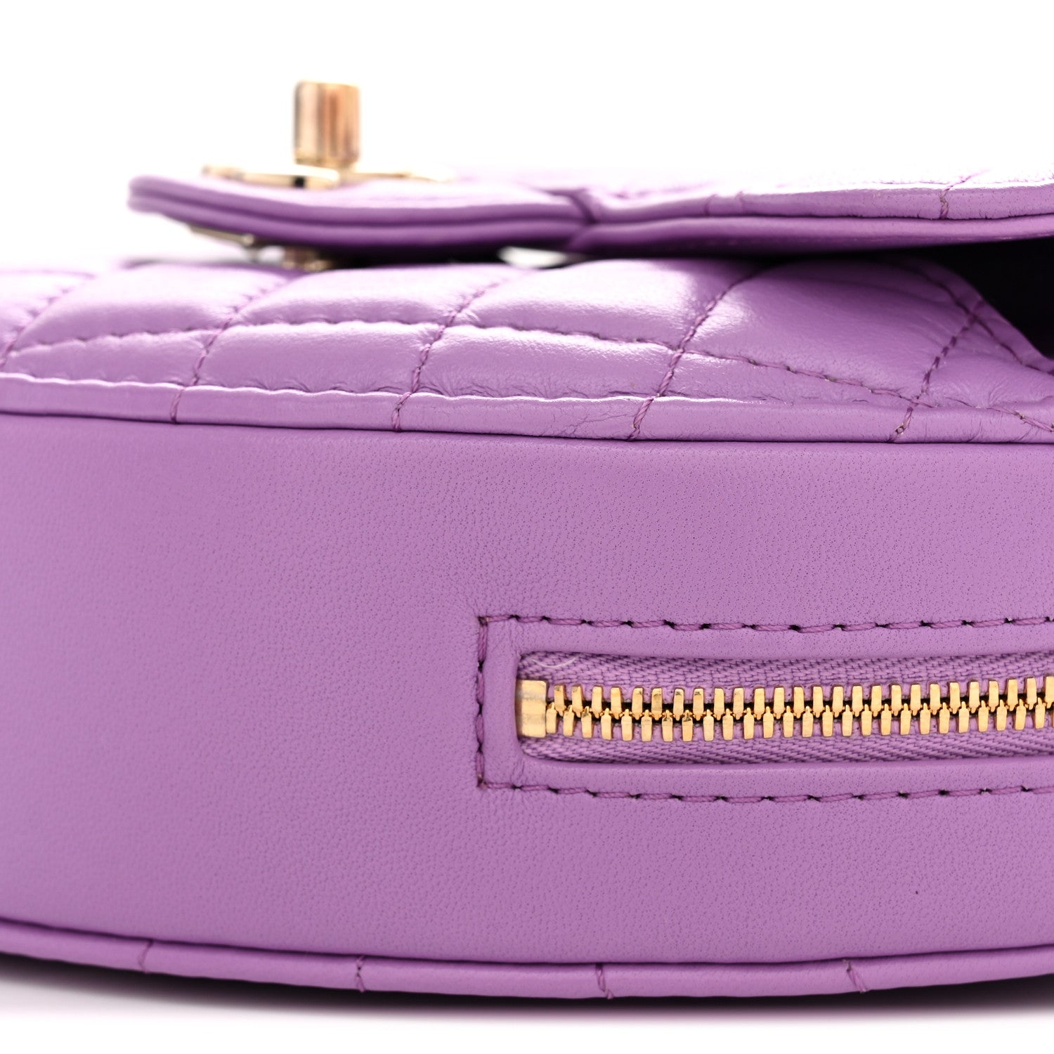 Lambskin Quilted CC In Love Heart Bag Purple