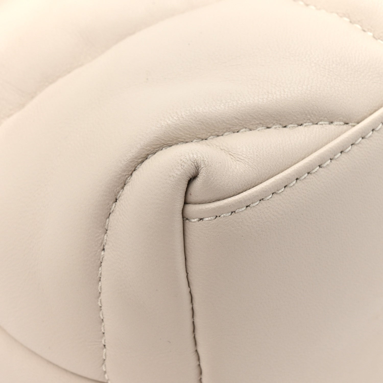 Lambskin Quilted Small Loulou Puffer Monogram Chain Satchel Crema Soft