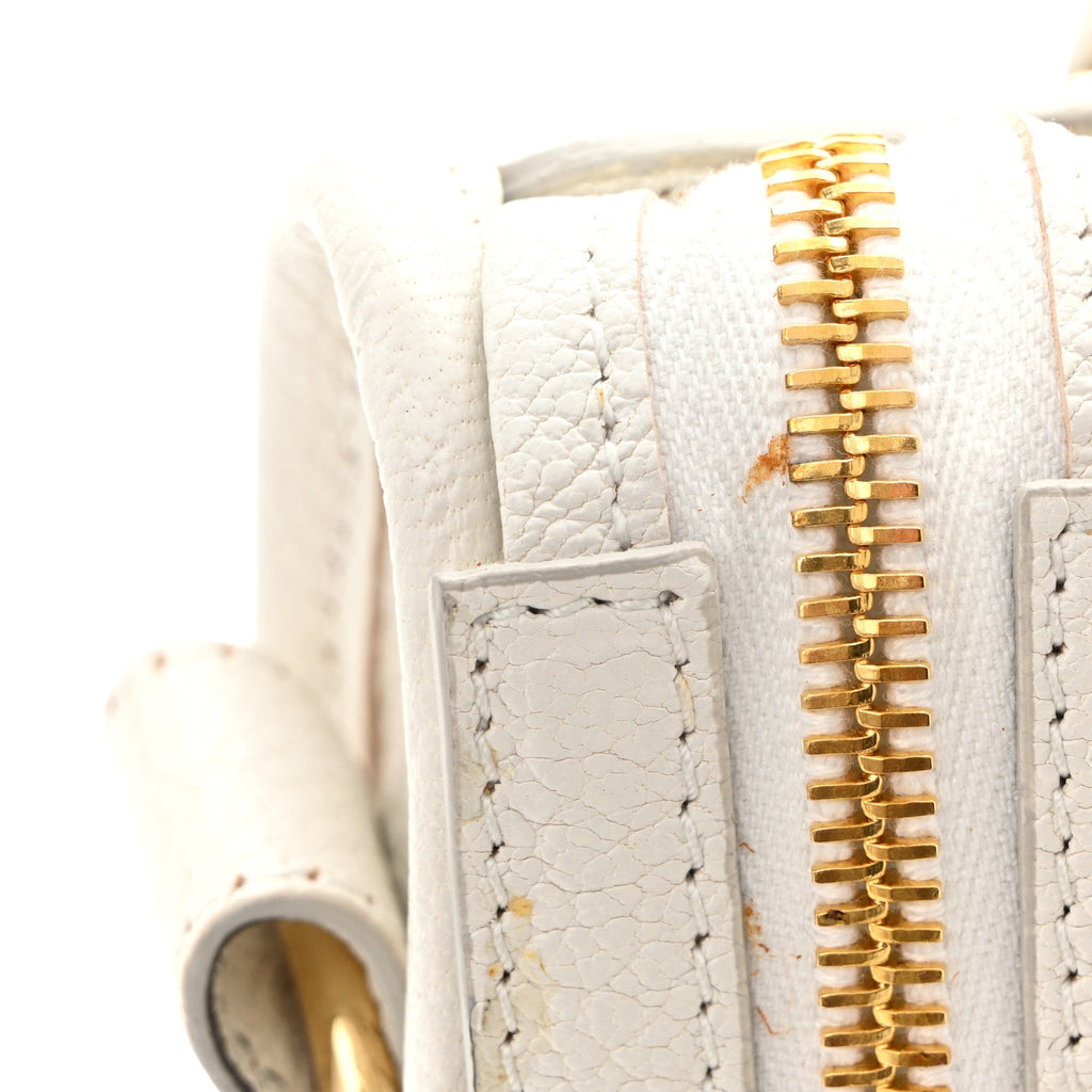 Chevre Gold Metallic Edge Hardware Mini City White