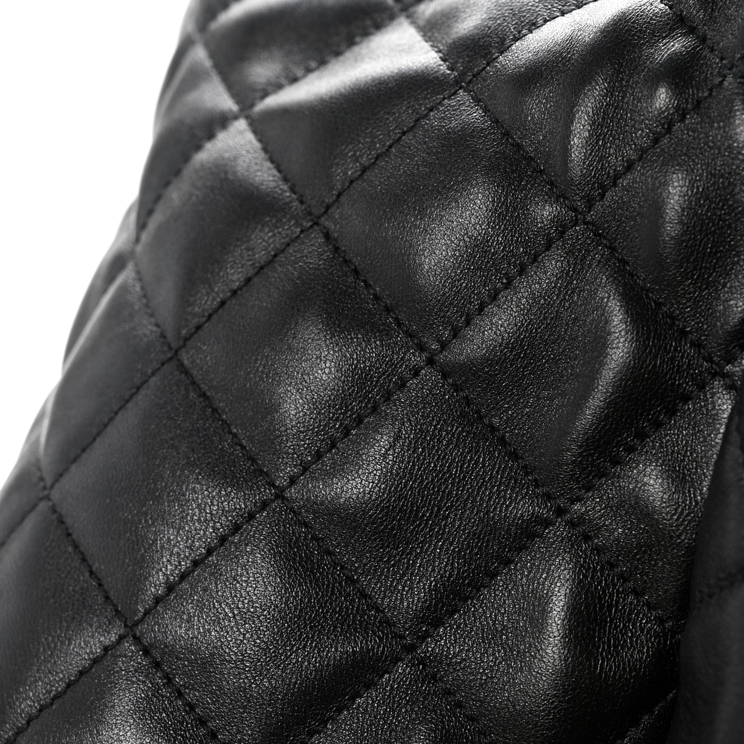 Lambskin Quilted Maxi Icare Shopping Tote Black