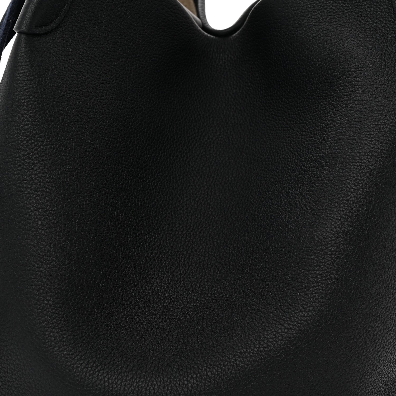 Grained Calfskin Large Bale Bag Navy Blue