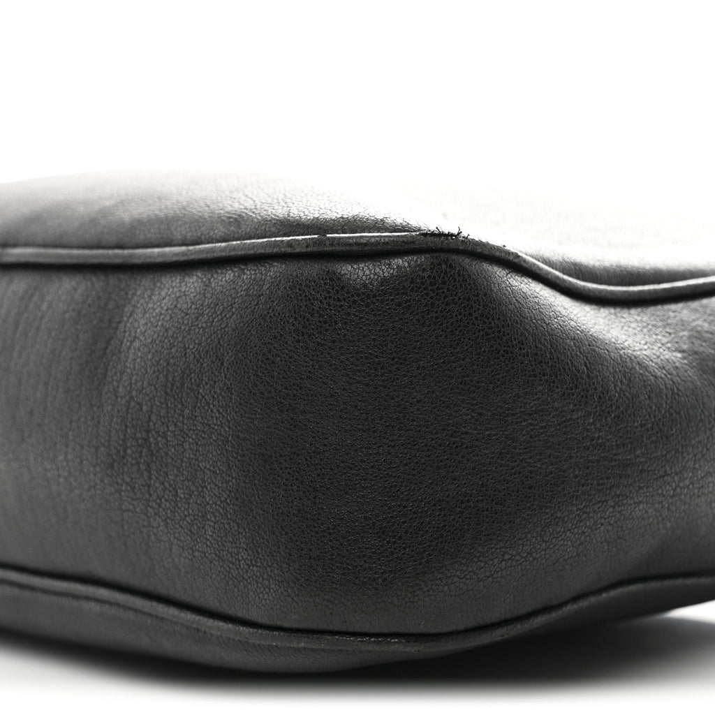Lambskin Monogram Embossed Small Lou Camera Bag Black