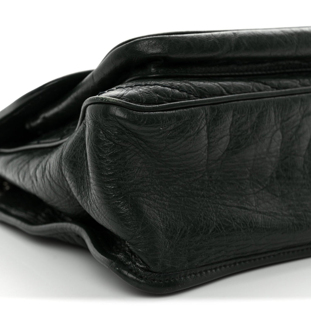 Crinkled Lambskin Matelasse Monogram Medium Niki Chain Satchel Dark Green