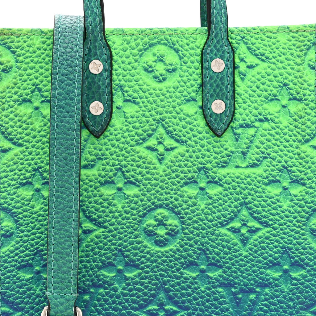 Taurillon Illusion Sac Plat XS Bleu Vert