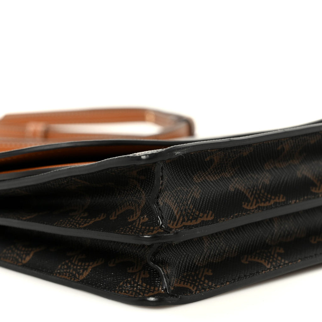 Triomphe Canvas Lambskin Wallet On Strap Tan