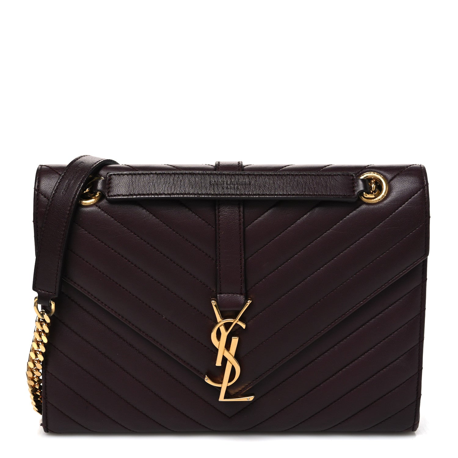 Lambskin Matelasse Chevron Medium Monogram Satchel Amaranto