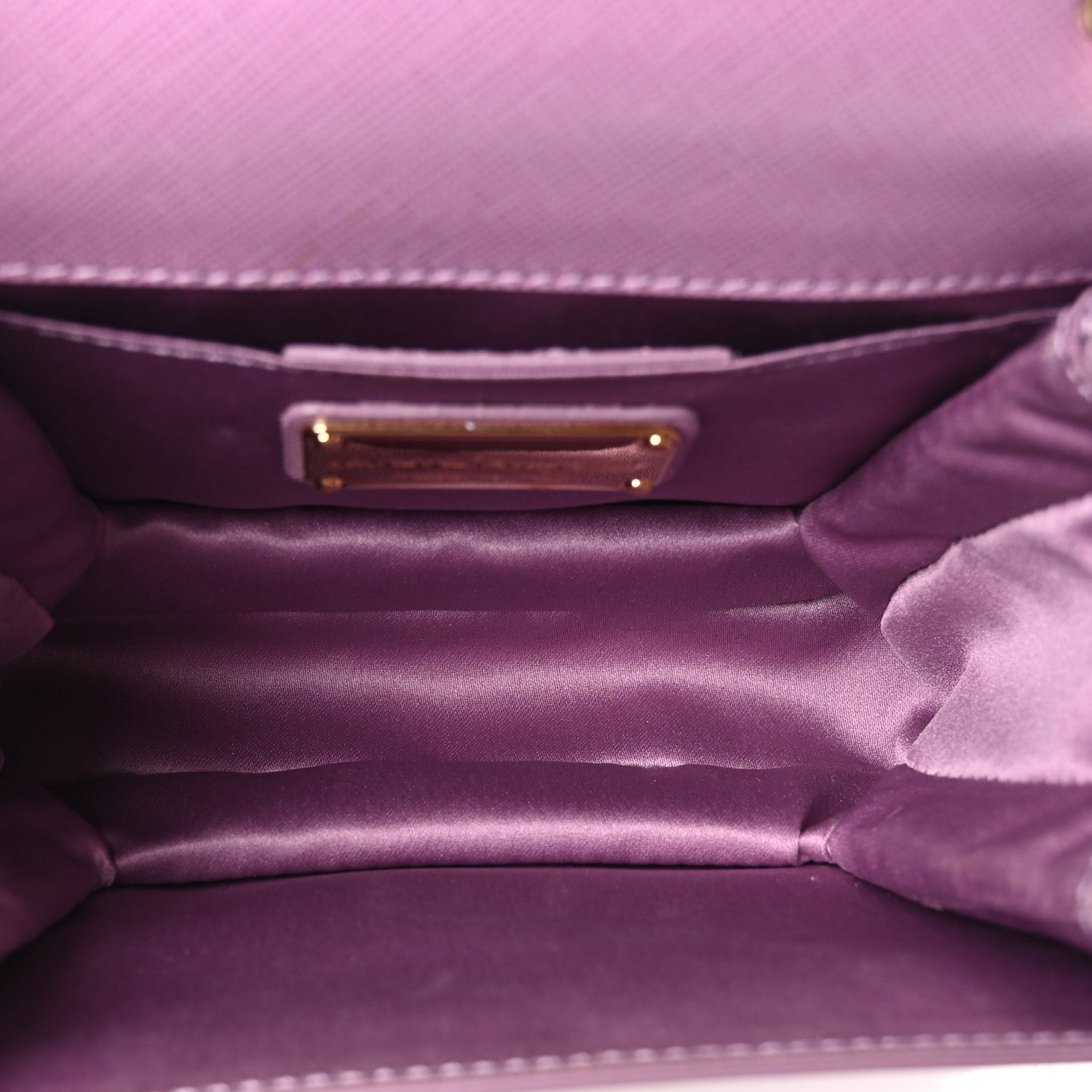 Printed Calfskin Ginny Crossbody Bag Purple
