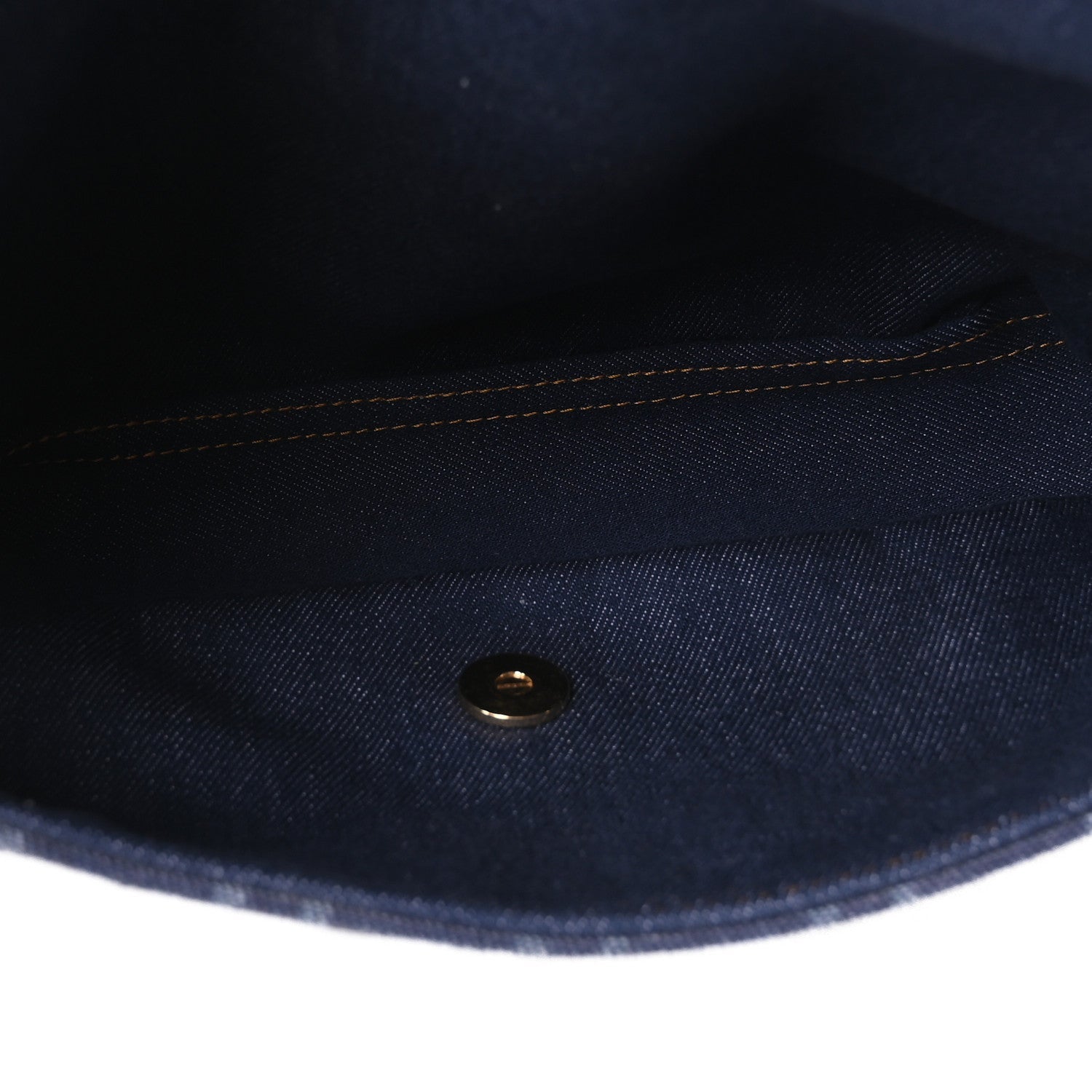 Denim FF Embroidered Reversible Baguette Blue