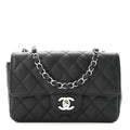 Caviar Quilted Mini Rectangular Flap Black