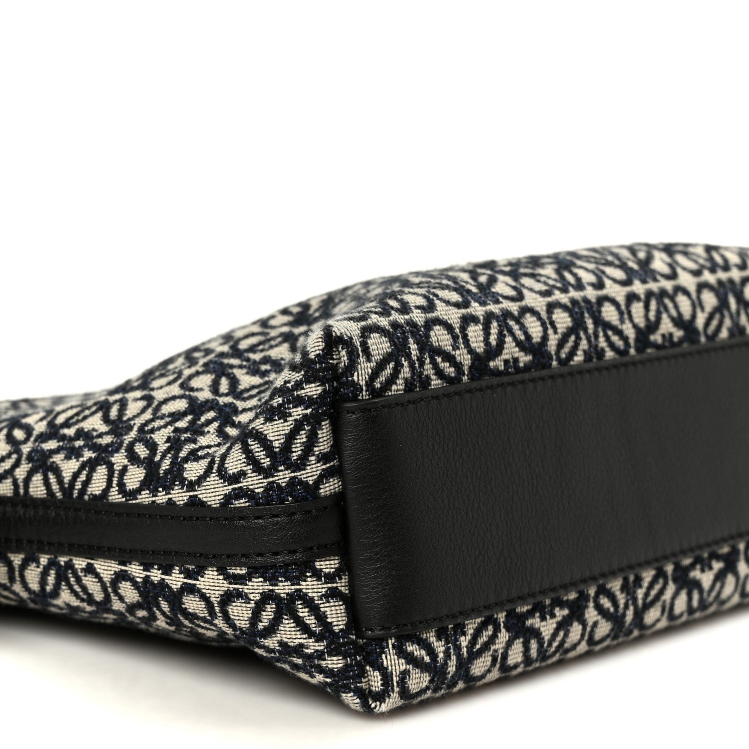 Jacquard Anagram Calfskin Mini Flamenco Knot Clutch Navy Black