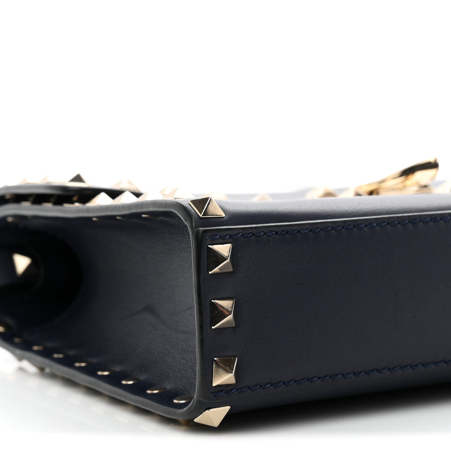 Vitello Medium Rockstud Flip Lock Crossbody Bag Marine