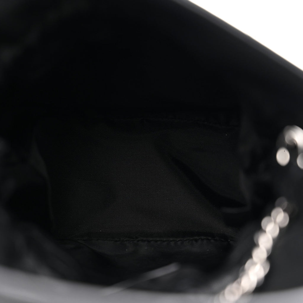 Sakai Be Green Calfskin Diagonal Stitched Mini Blondie Bucket Bag Black