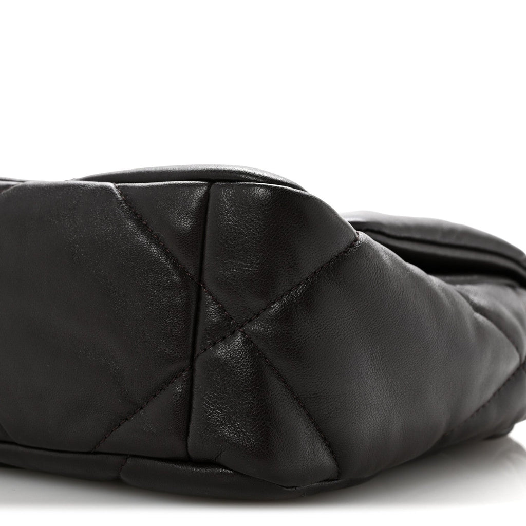 Lambskin Quilted Medium Chanel 19 Flap Dark Brown