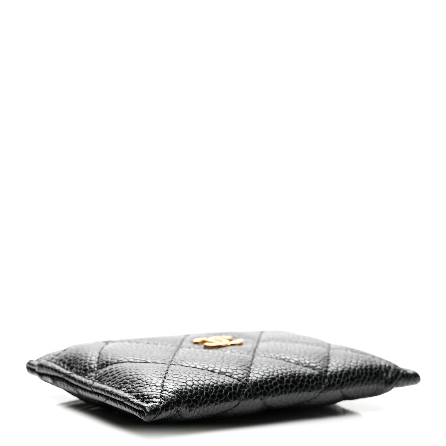 Caviar Quilted Card Holder Black