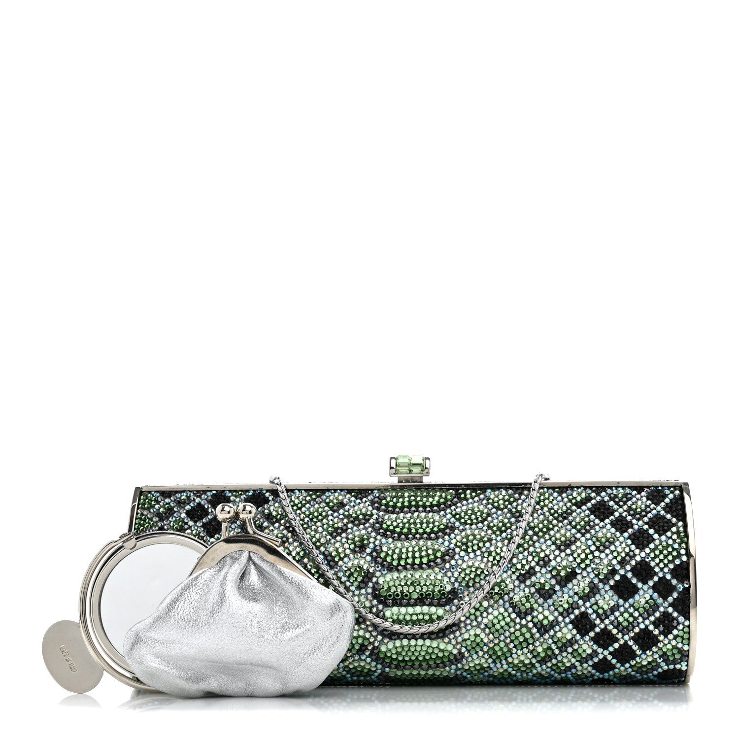 Swarovski Crystal Scales Minaudiere Clutch Blue Multicolor