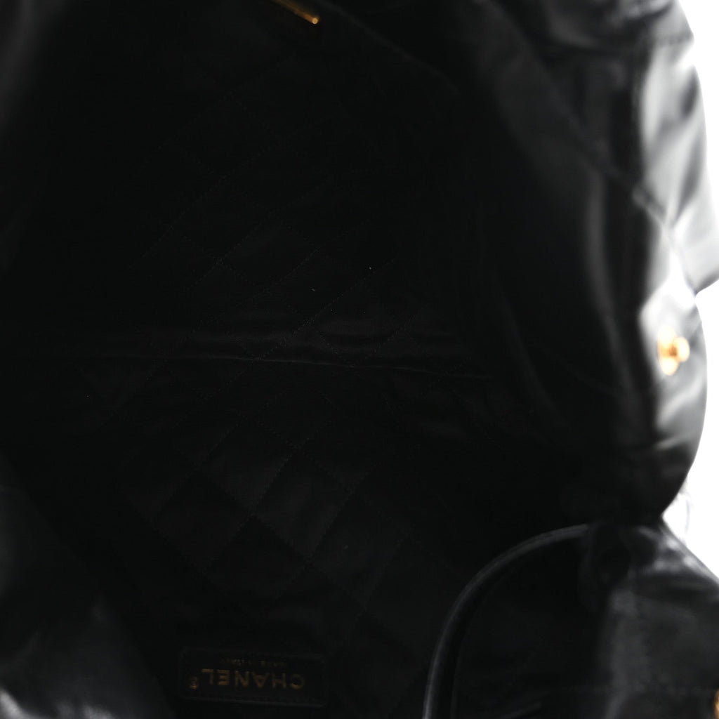Shiny Calfskin Quilted Small Chanel 22 Black