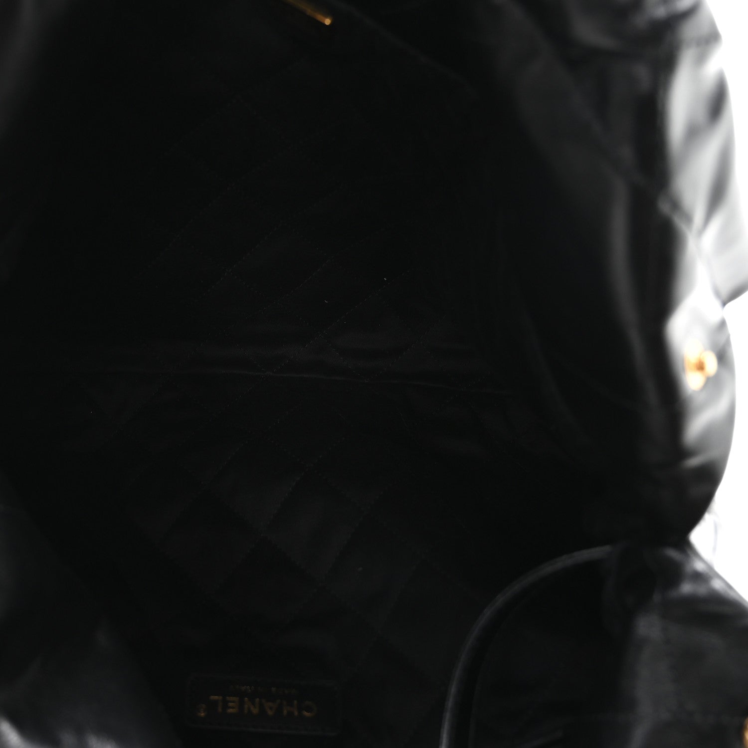 Shiny Calfskin Quilted Small Chanel 22 Black