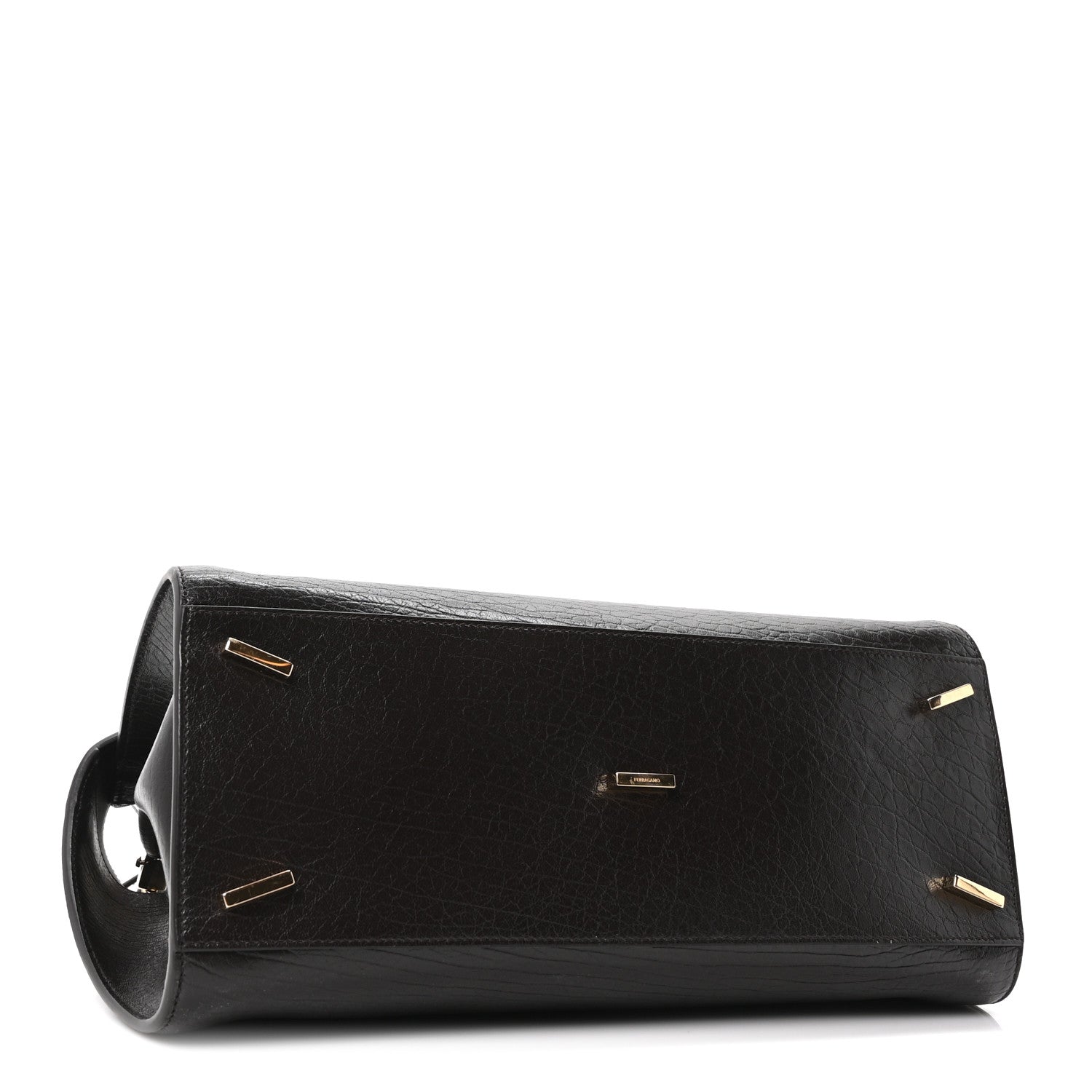 Washed Calfskin Medium Hug Soft Bicolor Shoulder Bag Black Testa Di Moro