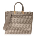 Chenille Vitello Cher FF Medium Fendi Sunshine Shopper Tote Tortora