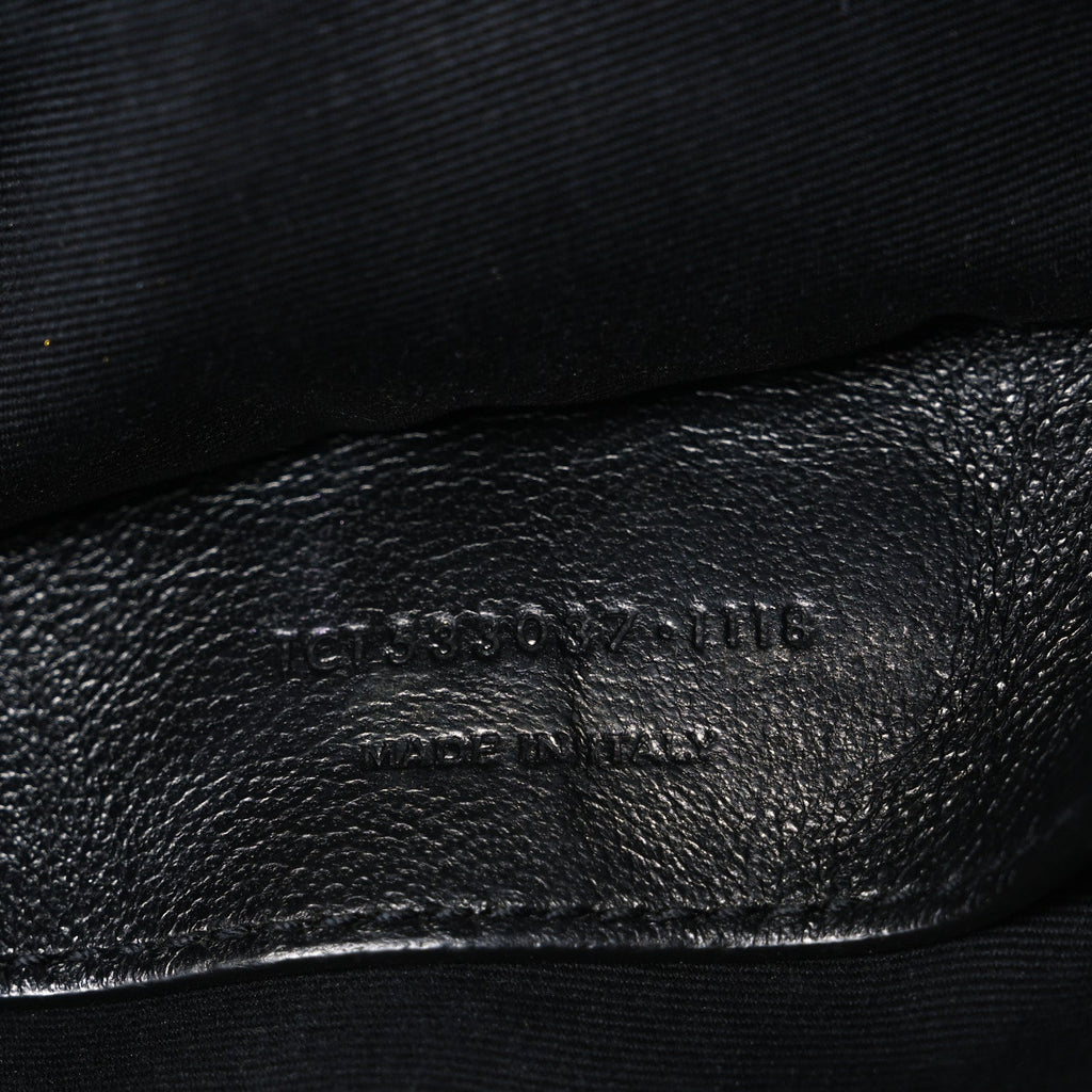 Crinkled Calfskin Matelasse Monogram Baby Niki Chain Satchel Black