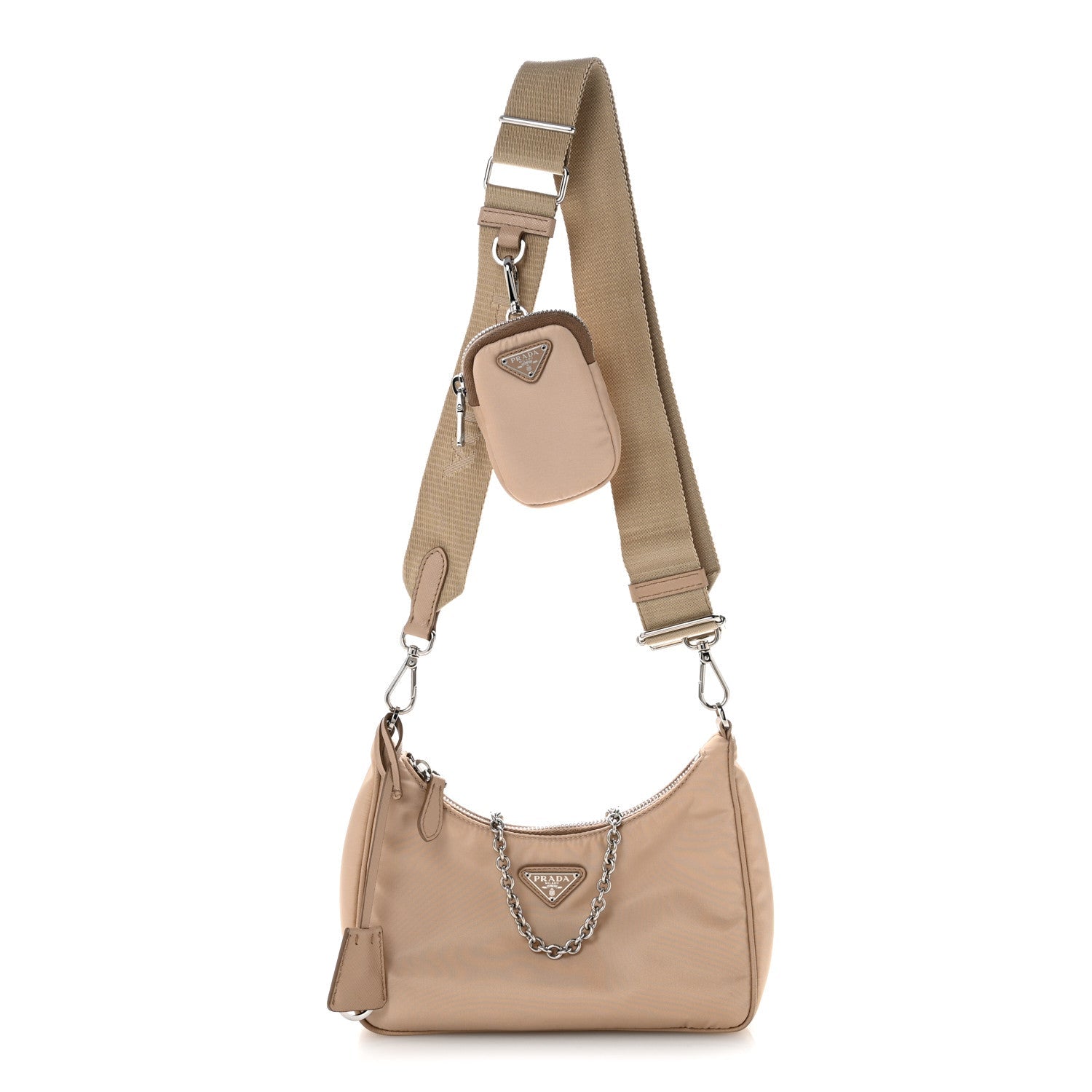 Tessuto Saffiano Re-Edition 2005 Shoulder Bag Cammeo