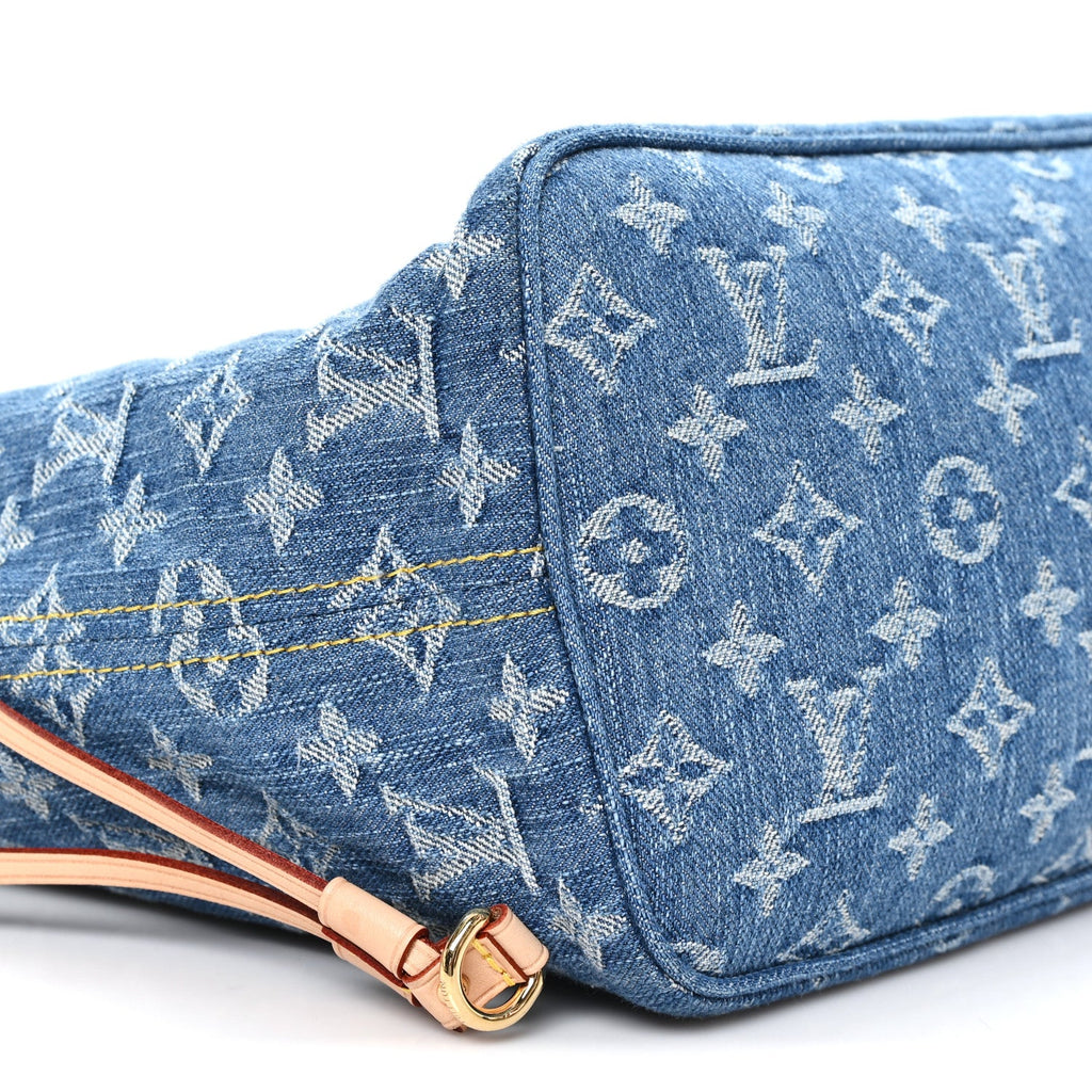 Monogram Denim Neo Neverfull MM Blue
