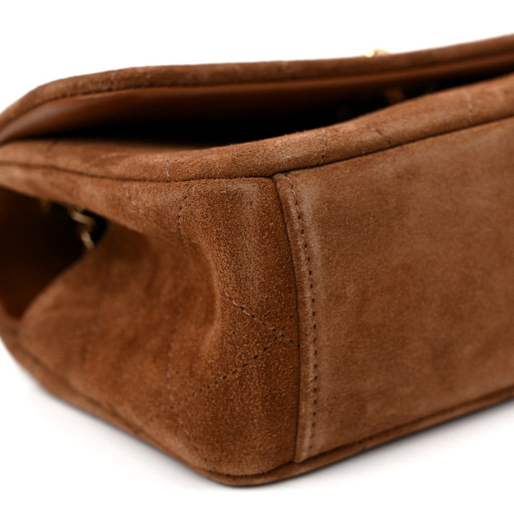 Suede Calfskin Quilted Small Eyes On You Flap Camel